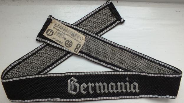 SS-REGIMENT GERMANIA CUFF TITLE WITH TAG