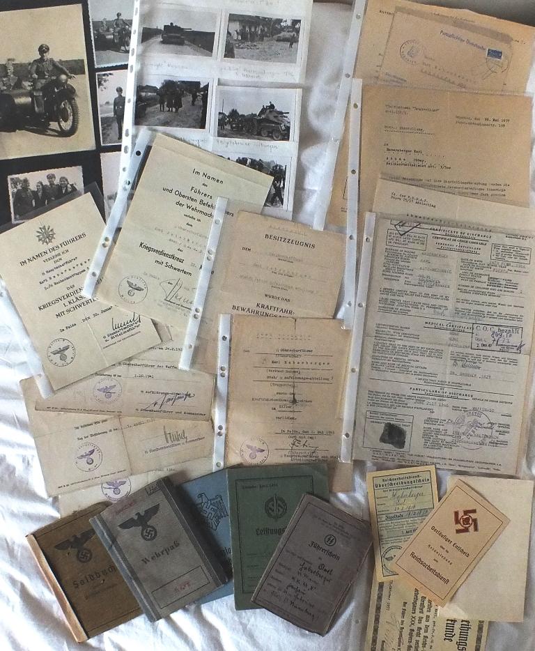 WIKING AUFKLARUNGS SOLDBUCH, WEHRPASS, VT LICENSE, AND MUCH MORE, GROUPING SUPERB!