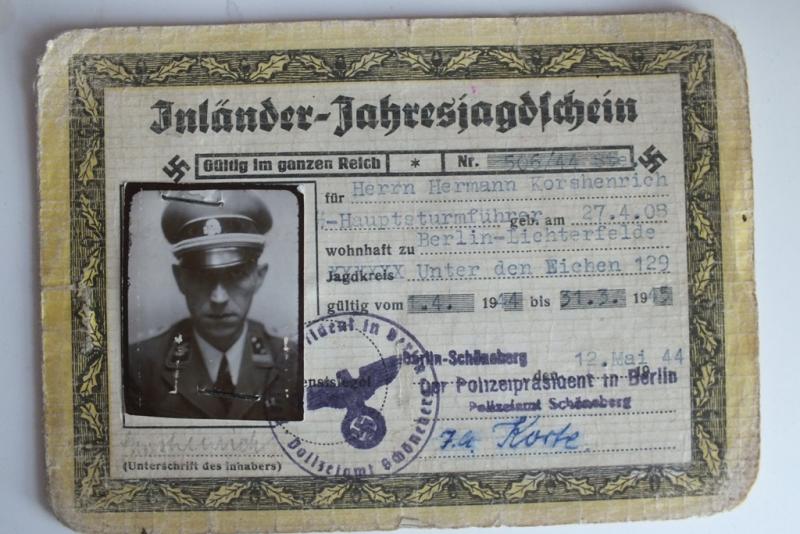 SS HAUPTSTURMFUHRER KORSHENRICH KL WARSAW ADMINISTRATOR DOCUMENT SET