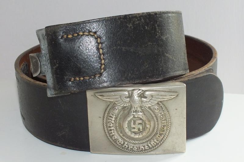 SS EM/NCO NICKEL RZM 63 SS BUCKLE AND SS MARKED LEATHER