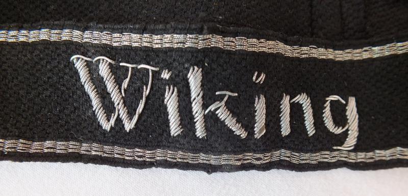 WSS WIKING PANZER INSIGNIA SET SS OFFICER CANDIDATE FIELD MADE CUFF TITLE