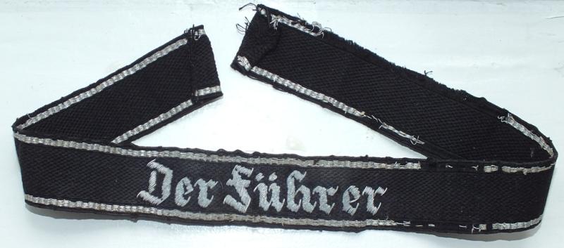 DER FUHRER OFFICER HAND EMBROIDERD CUFF TITLE