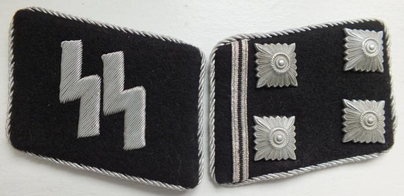 SS-OBERSTURMBANFUHRER COLLAR TABS, PERFECT!