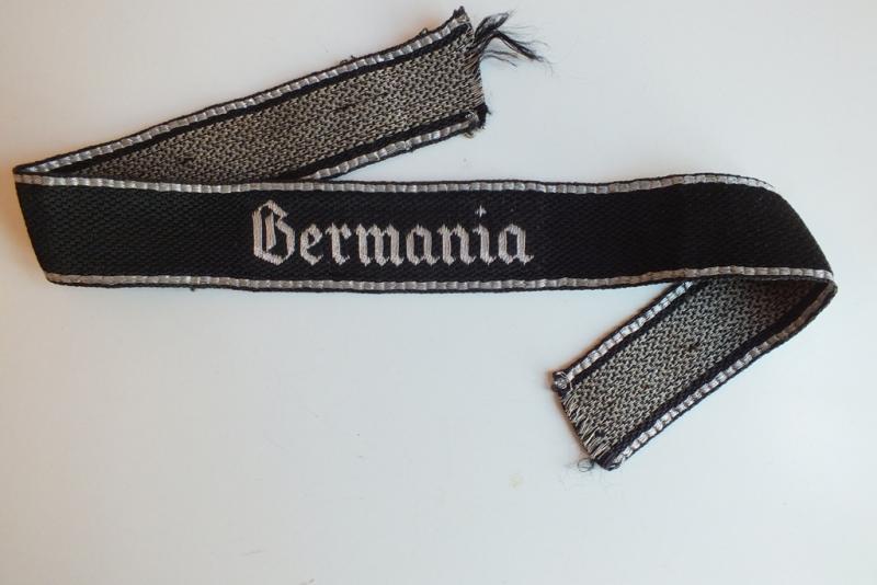 SS REGIMENT GERMANIA FLAT-WIRE CUFF TITLE