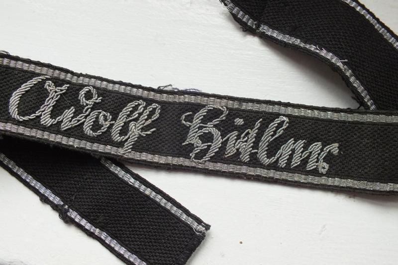 LSSAH HAND EMROIDERED ATTRIBUTED CUFF TITLE