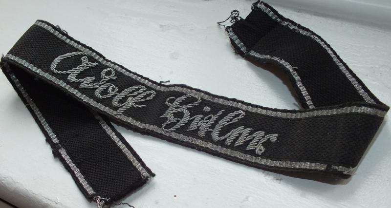 LSSAH HAND EMROIDERED ATTRIBUTED CUFF TITLE