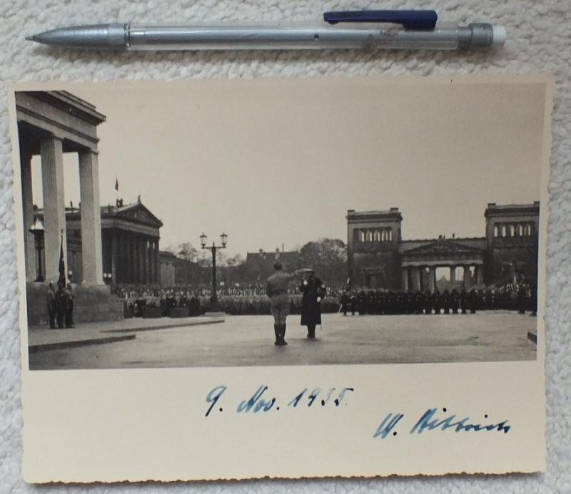 WILHEM BITTRICH MUNICH 9TH NOV 1935 SIGNATURE