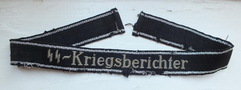 WAFFEN SS-KRIEGSBERICHTER RZM CUFF TITLE